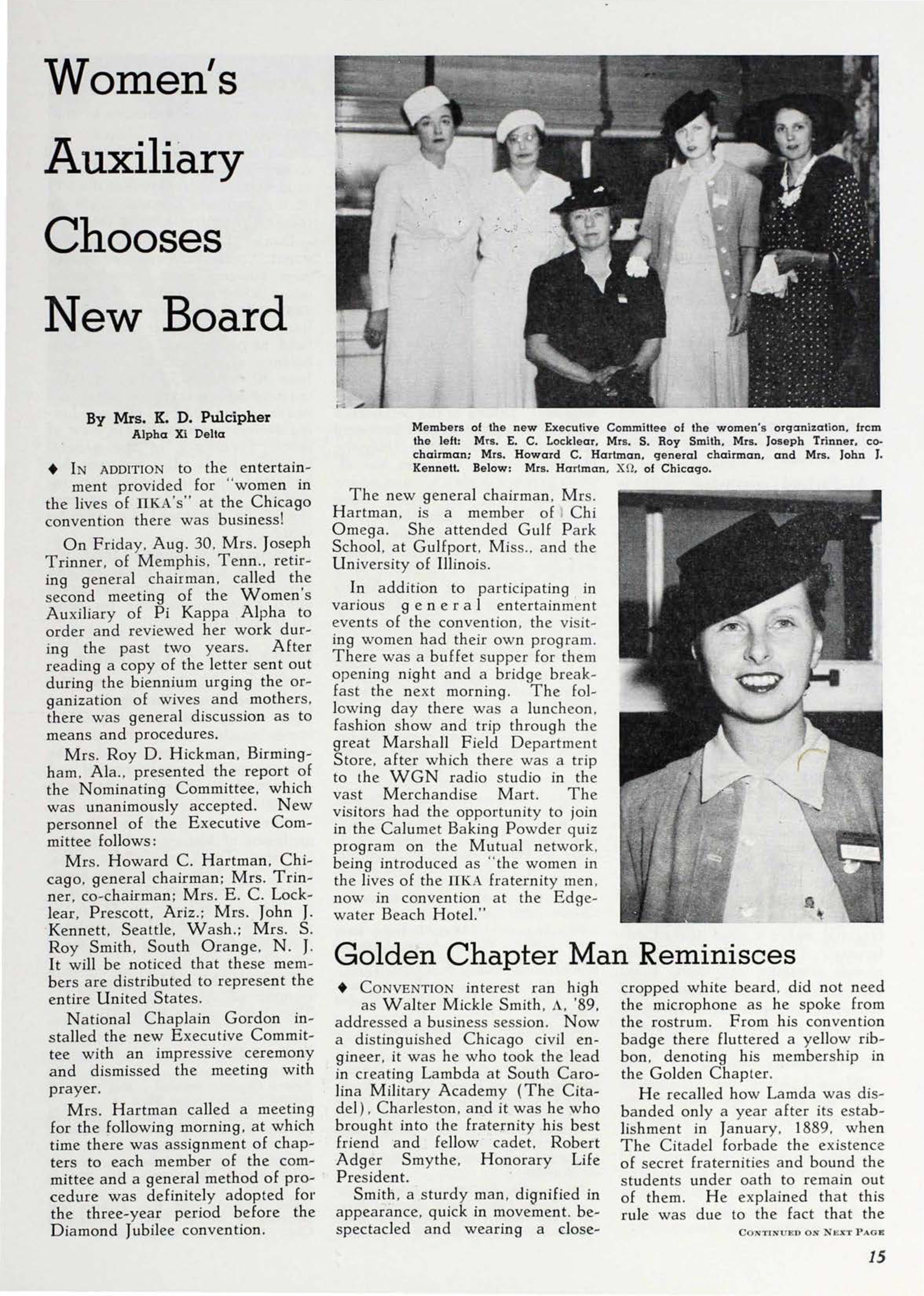 Women's Auxiliary Chooses New Board